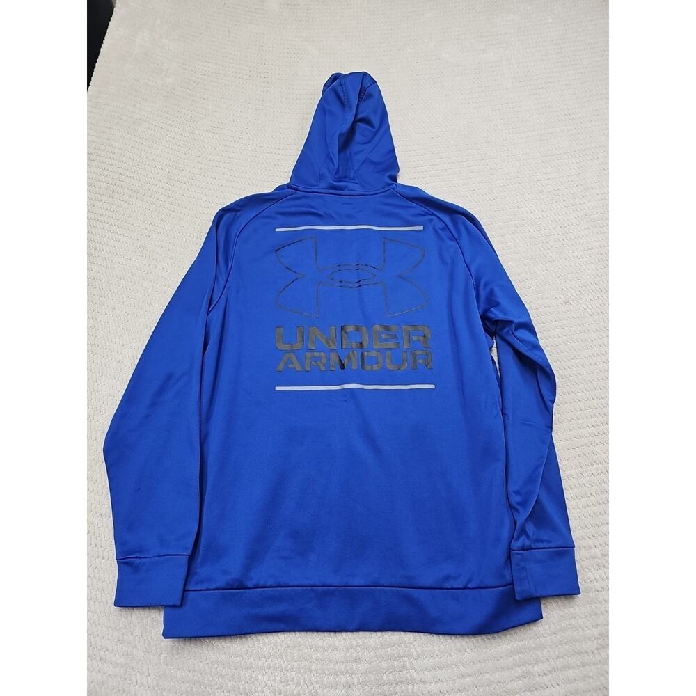 Under Armour Sweatshirt Mens Large Blue Hooded Pullover Performance - Picture 6 of 7